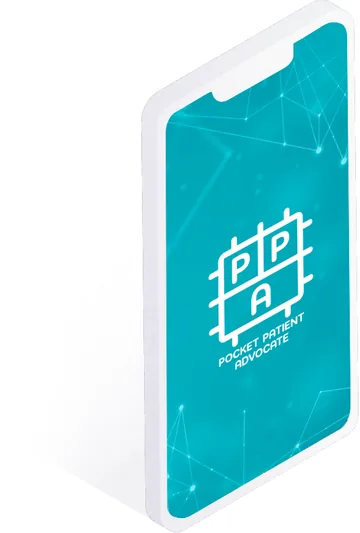 Pocket Patient Advocate health app opening screen on an iPhone