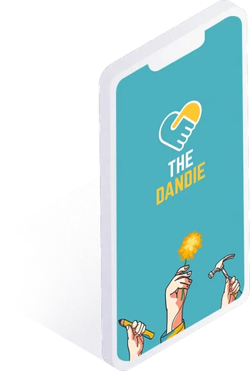 The Dandie services and social app opening screen
